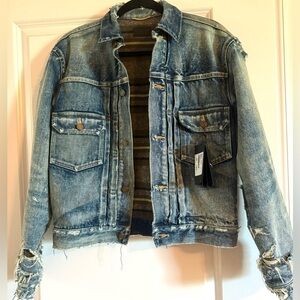 Saint Laurent 70s blue trash denim jacket